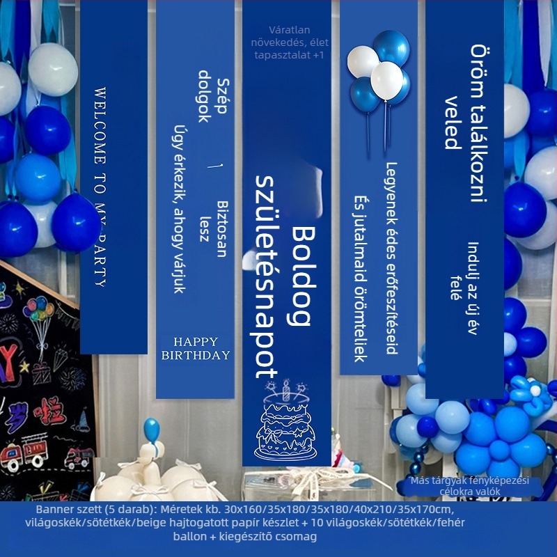 Shicai Függő textile banner készlet születésnapi bulira balon hátterével – helyszín-elrendezési rekvizit