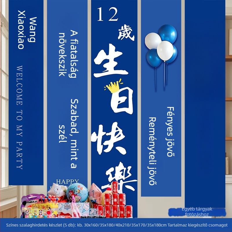 Shicai Függő textile banner készlet születésnapi bulira balon hátterével – helyszín-elrendezési rekvizit