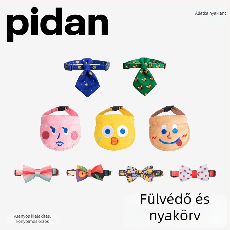 Pidan állítható macskanyakörv textil masnival