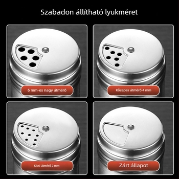 Rozsdamentes acélból készült barbecue fűszeres üveg, szilárd fűszerekhez, logónyomás és testreszabás lehetőségével – modern minimalist dizájn