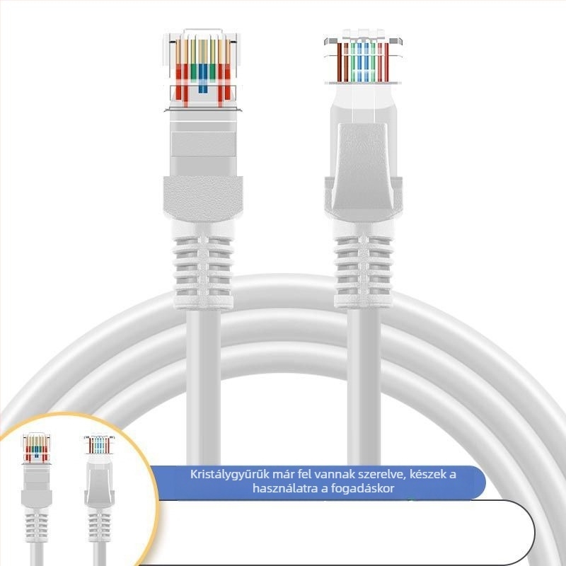 10G tiszta réz hálózati kábel, Cat6E gigabites, Kristály RJ-45 csatlakozóval, routerre nincs szükség, otthoni szélessávú internethez