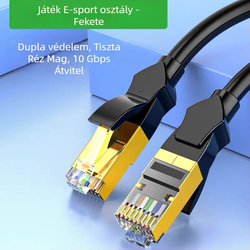 10G tiszta réz hálózati kábel, Cat6E gigabites, Kristály RJ-45 csatlakozóval, routerre nincs szükség, otthoni szélessávú internethez