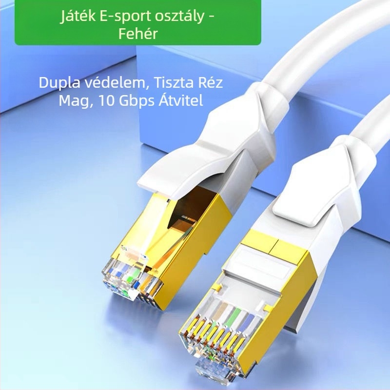 10G tiszta réz hálózati kábel, Cat6E gigabites, Kristály RJ-45 csatlakozóval, routerre nincs szükség, otthoni szélessávú internethez