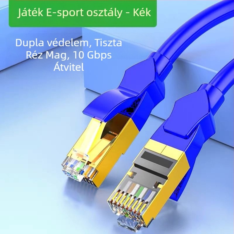 10G tiszta réz hálózati kábel, Cat6E gigabites, Kristály RJ-45 csatlakozóval, routerre nincs szükség, otthoni szélessávú internethez