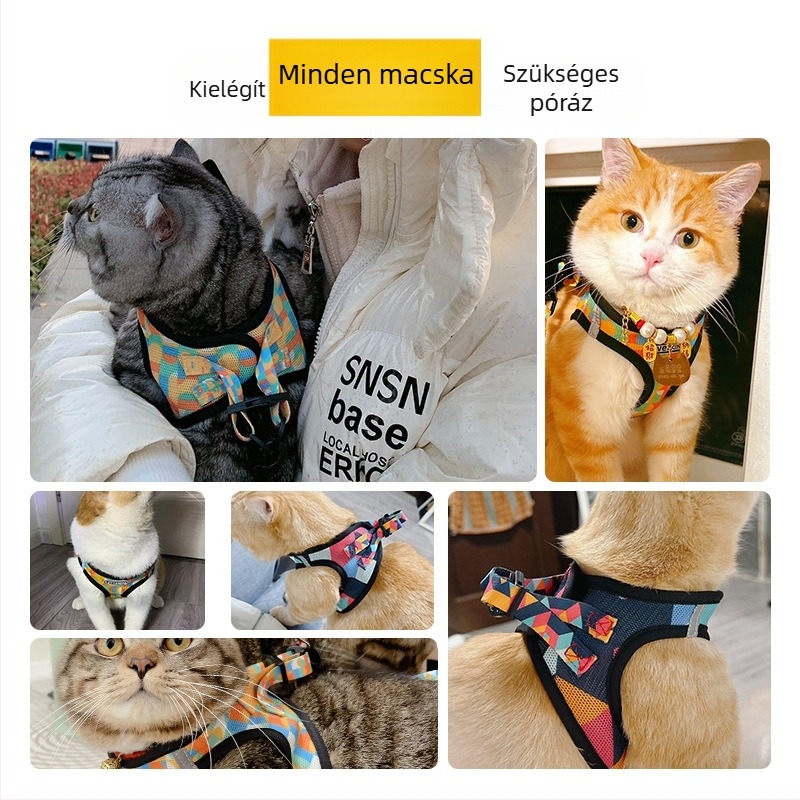 Everking Macskahám és mellény-stílusú pórázkészlet, anti-evadás és anti-tekeredés