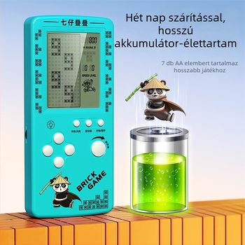 Tetris hordozható játékkonzol - nosztalgikus stílus, 1GB memória, egyjátékos mód, nagy képernyő, szemvédelem