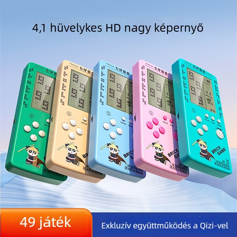 Tetris hordozható játékkonzol - nosztalgikus stílus, 1GB memória, egyjátékos mód, nagy képernyő, szemvédelem
