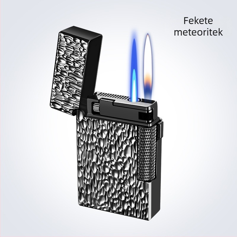 AW758 Langsheng fém öngyújtó kettős lánggal, szélálló, logó testreszabás elérhető