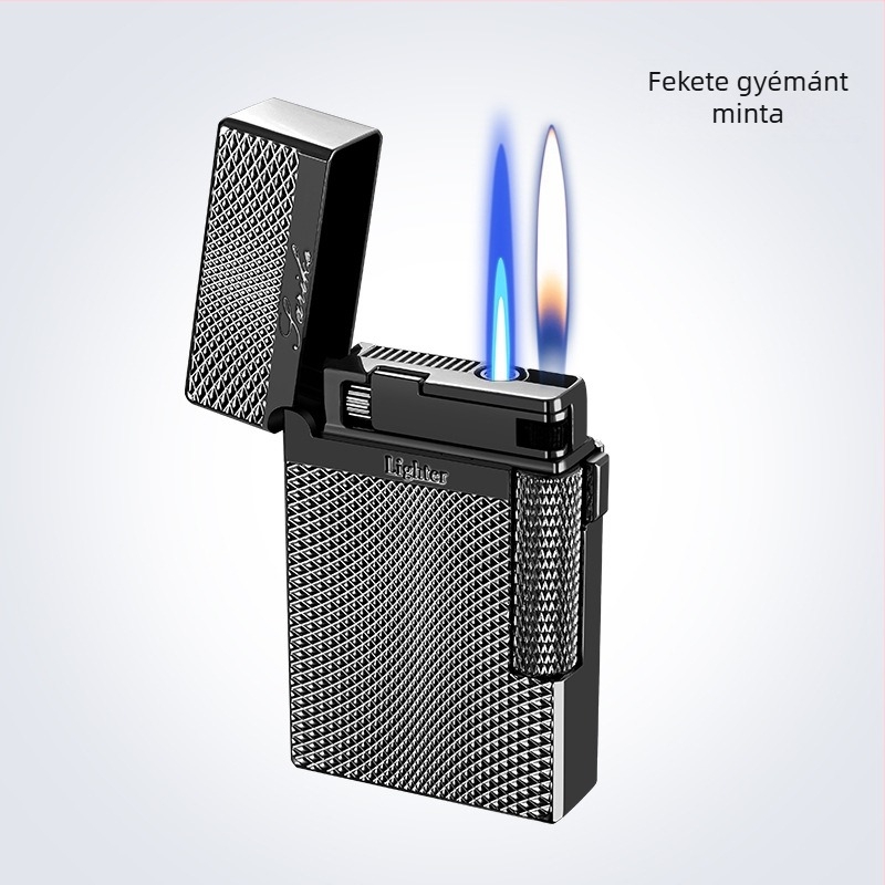 AW758 Langsheng fém öngyújtó kettős lánggal, szélálló, logó testreszabás elérhető