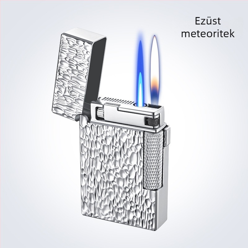 AW758 Langsheng fém öngyújtó kettős lánggal, szélálló, logó testreszabás elérhető