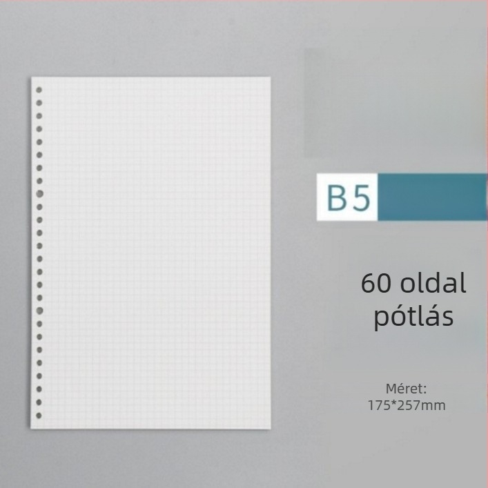 Kivehető fémlapos klipszes notesz Dowling papírral, 60 lap, újrahasználható, vonalas és négyzetrács oldalakkal