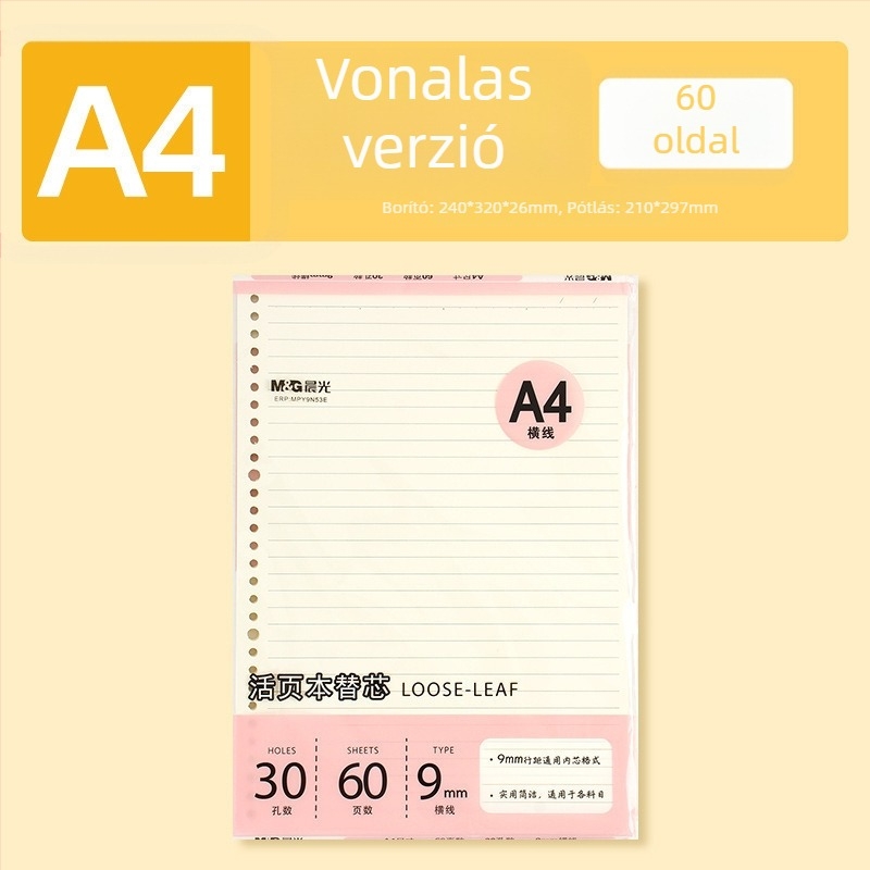Kivehető fémlapos klipszes notesz Dowling papírral, 60 lap, újrahasználható, vonalas és négyzetrács oldalakkal