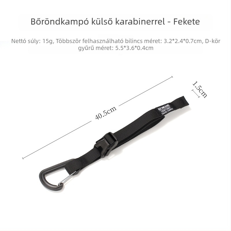 Ise Mount Csomagokhoz készült webbing kampóval és külső csattal – Kopásálló, Hordozható, Rögzített szíj