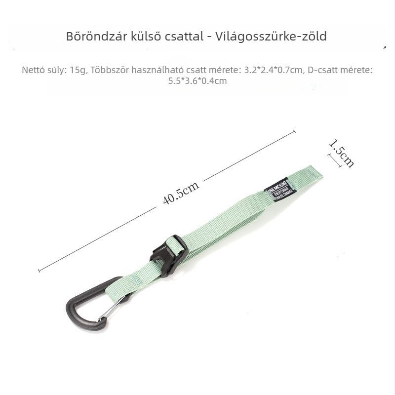 Ise Mount Csomagokhoz készült webbing kampóval és külső csattal – Kopásálló, Hordozható, Rögzített szíj