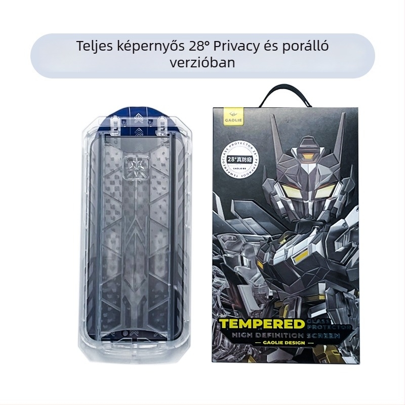 Edzett üveg kijelzővédő iPhone 14 Pro Max-hoz — teljes lefedettség, adatvédelmi funkció (anti-peep), anti-nyomok, porálló