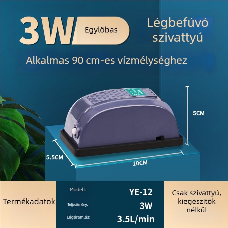 Akváriumi oxigénpumpa, nagy teljesítményű oxigenátor, Ye-12 Jingye elektromechanikus