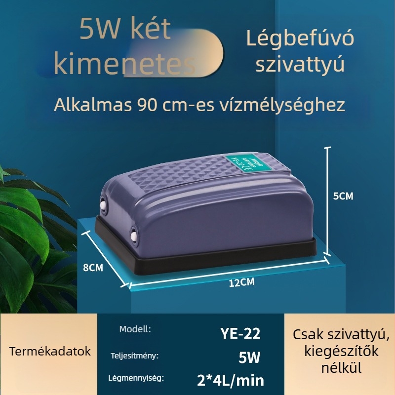 Akváriumi oxigénpumpa, nagy teljesítményű oxigenátor, Ye-12 Jingye elektromechanikus