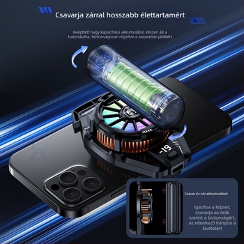 BINBO/HOOYS SRQ-X25 Vezeték nélküli mobiltelefon hűtő, félvezetős hűtés, három fokozat, 3W, ABS