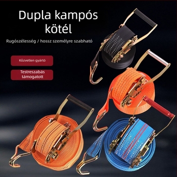 Kétfogú rögzítőhevederek teherfuvarozáshoz, poliészter feszítő mechanizmussal