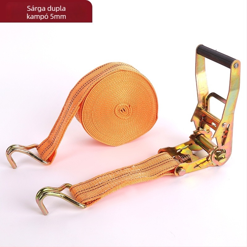 Kétfogú rögzítőhevederek teherfuvarozáshoz, poliészter feszítő mechanizmussal