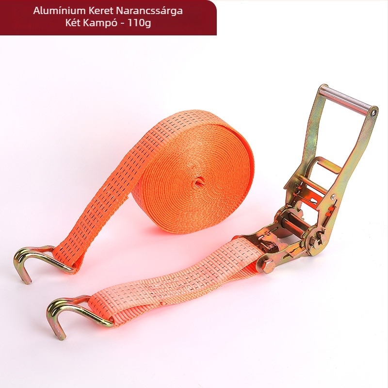 Kétfogú rögzítőhevederek teherfuvarozáshoz, poliészter feszítő mechanizmussal