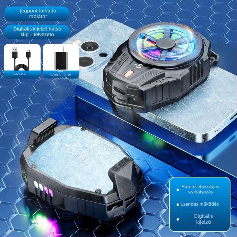 Mágneses telefonhűtő félvezető hűtéssel, asztali vagy állványos tartó, gyorshűtés