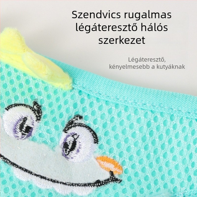 Kutyahám poliészterből, légáteresztő, masni mintával, I-alakú dizájn, állítható