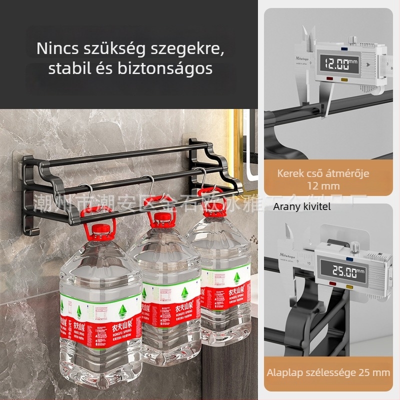 Fúrás nélküli törölközőtartó fürdőszobához, falra szerelhető szívócsésze