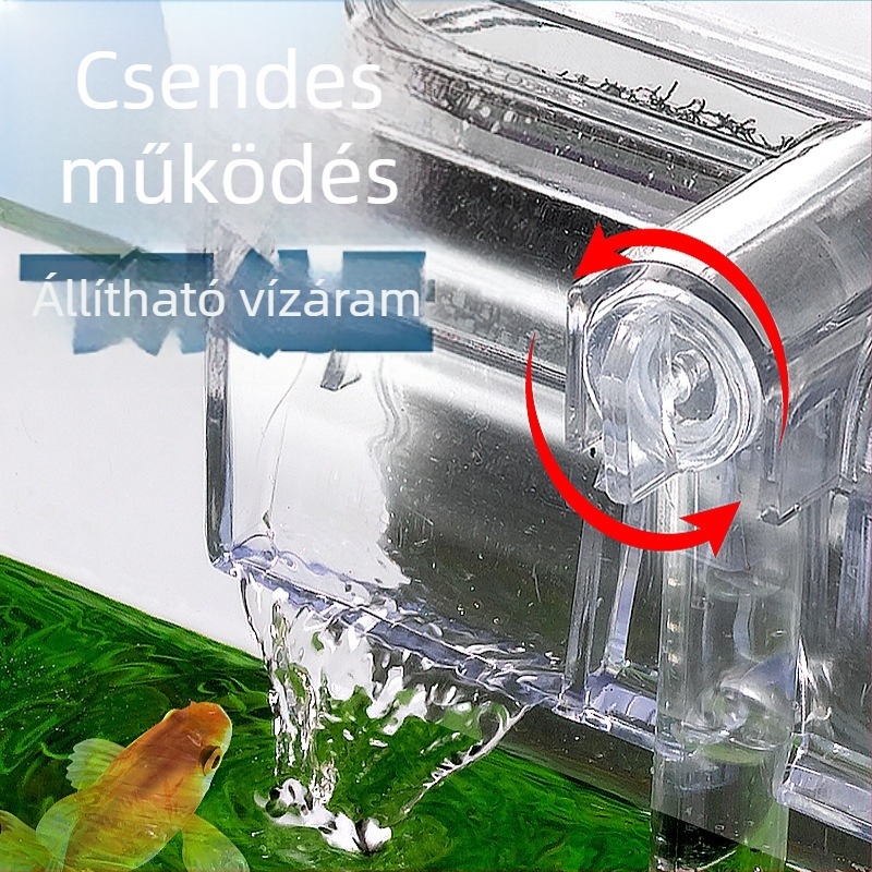 Mini külső akvárium szűrő falra szerelhető – szűrő pumpa, műanyag ház, 135 g súly, Quanlong