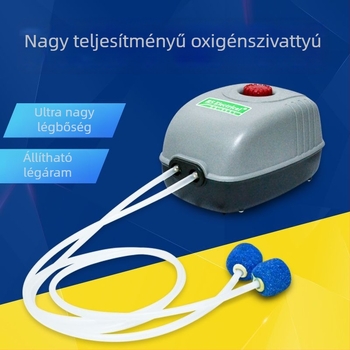 Akváriumi oxigénszivattyú – rendkívül csendes, nagy teljesítményű, kompakt, két kimenetű otthoni használatra