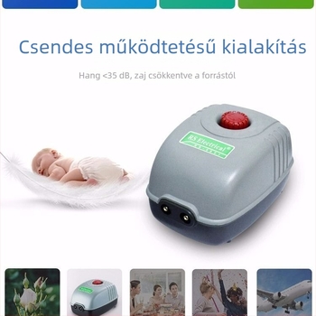 Akváriumi oxigénszivattyú – rendkívül csendes, nagy teljesítményű, kompakt, két kimenetű otthoni használatra