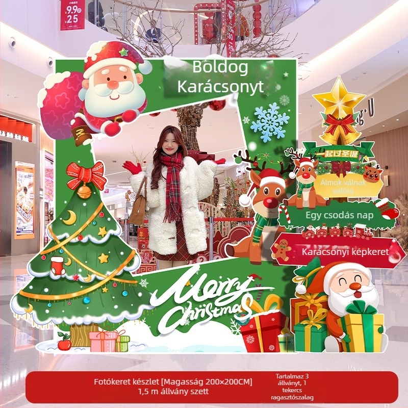 Karácsonyi jelenethez készült helyszíni rekvizit selyemvirágokkal, univerzális stílusú, dekoratív fotóháttér