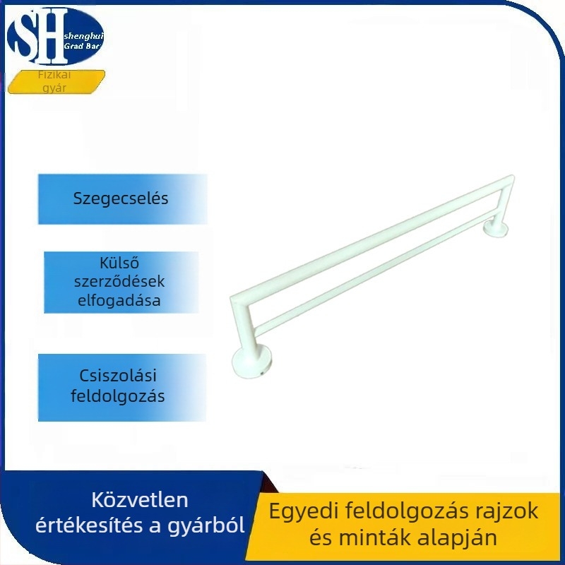 Fürdőszobai kettős törölközőtartó rozsdamentes acélból, 2 szintes, teherbírás 30 kg, Sheng Hui márka, kód 5004