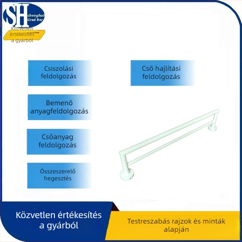 Fürdőszobai kettős törölközőtartó rozsdamentes acélból, 2 szintes, teherbírás 30 kg, Sheng Hui márka, kód 5004
