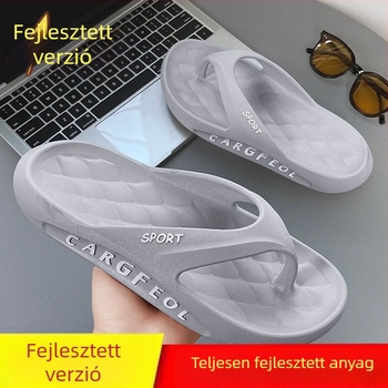 Férfi flip-flop papucs, lazító stílus nyitott lábujjakkal, PVC felső rész, injekciós talp