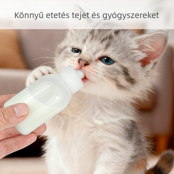 Macska etető üveg készlet puha szilikon szívófejjel – műanyag etetési kellékek