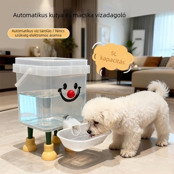 Műanyagból készült, nem elektromos háziállatvíz-adagoló, nagy kapacitású macskáknak