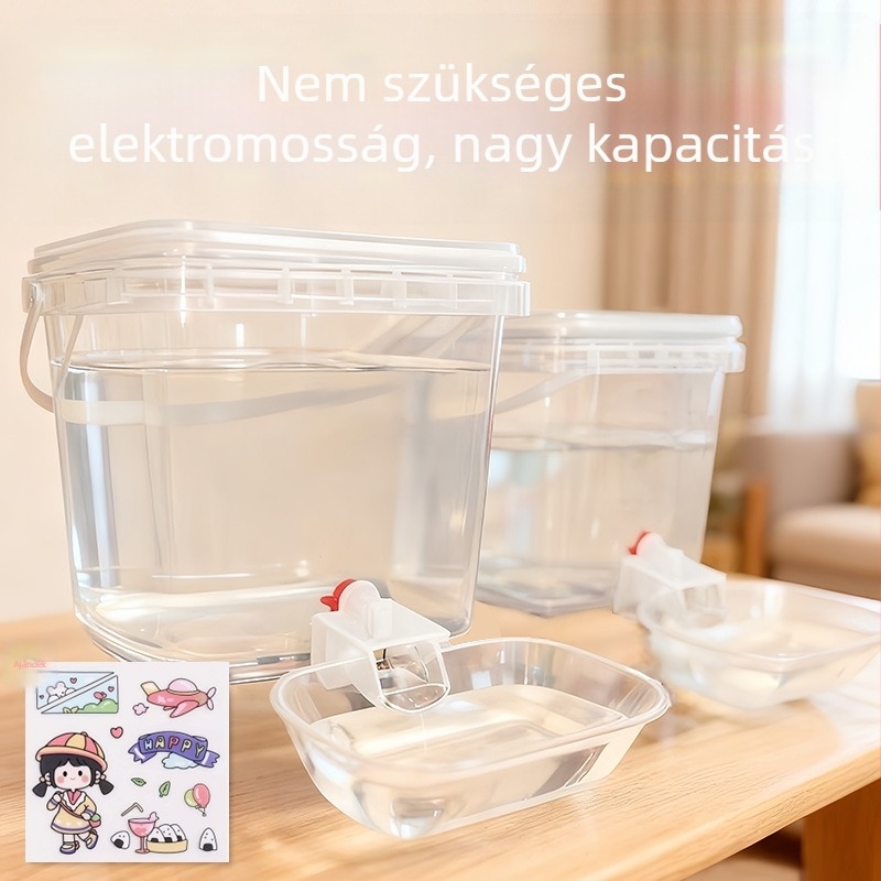 Műanyagból készült, nem elektromos háziállatvíz-adagoló, nagy kapacitású macskáknak