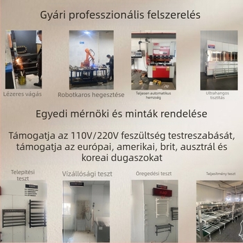 Rozsdamentes acélból készült elektromos fűtésű törölközőtartó, 180°-ban forgó, 5 szintes, 220V, teherbírás 20 kg
