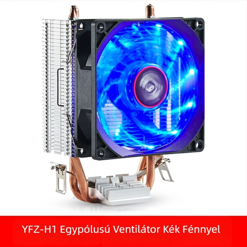 CPU hőleadó, réz kettős cső, olajjal töltött csapágy, 1 200 RPM, ultracsendes