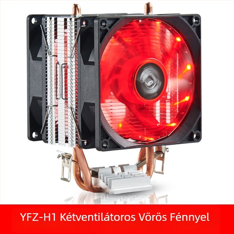 CPU hőleadó, réz kettős cső, olajjal töltött csapágy, 1 200 RPM, ultracsendes