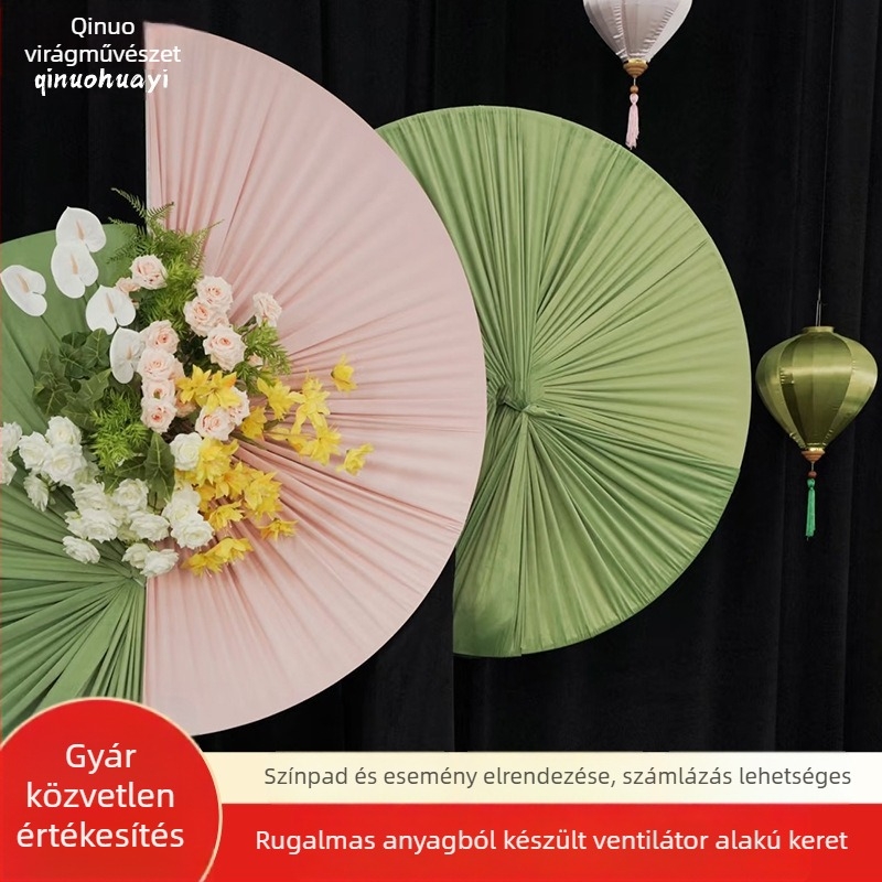Színpadi dekorációs kellékek — elasztikus szövet, ventilátorra hasonlító keret, színpadi dekoráció, retro ünnepi stílus, márka Qino