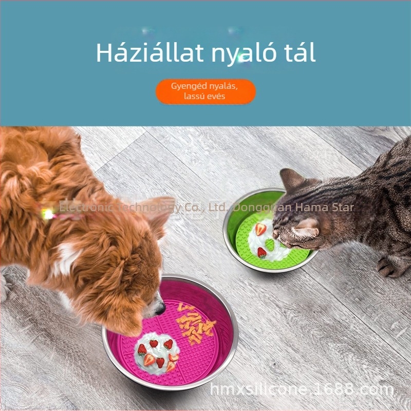 Szilikon nyalogató párna macskáknak – szívóval, lassú etetéshez