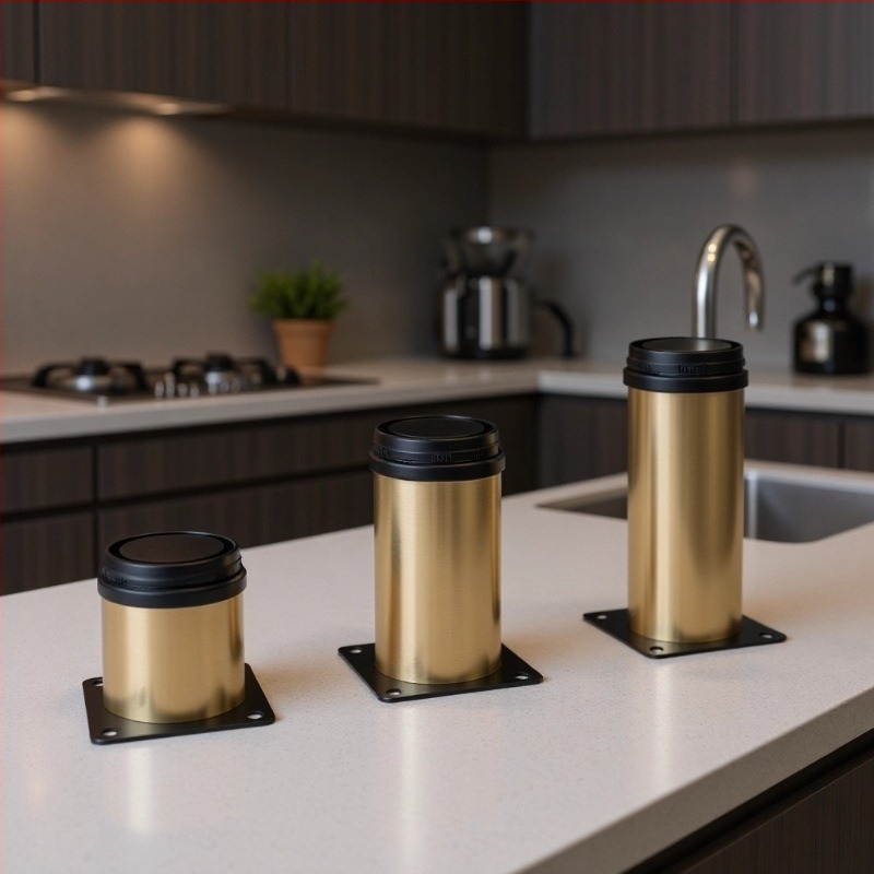 Rozsdamentes acél bútok lábak – állítható lábak kanapéhoz, ágyhoz, asztalhoz és szekrényhez, modell Xjy-003, modern minimalist stílus