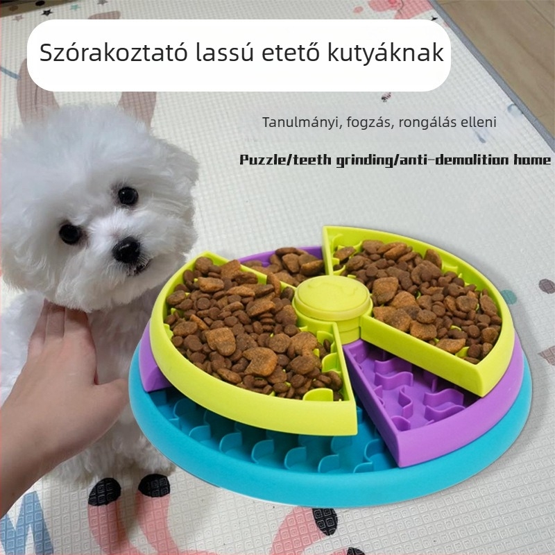 Kutyáknak forgó labirintus lassú etető tál - PP anyag, Yunrui, 28 darabos csomag, fulladás elleni védelem