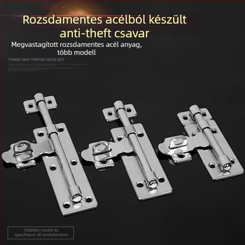 Rozsdamentes acél ajtócsap fa- és vasajtókhoz, méretek 4, 6 vagy 8 hüvelyk