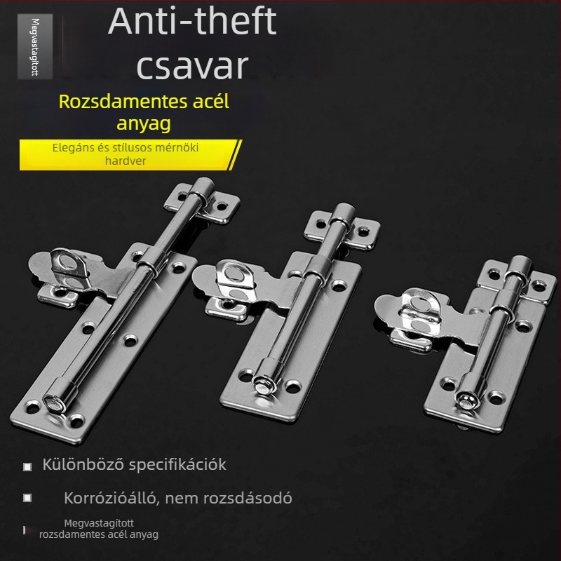 Rozsdamentes acél ajtócsap fa- és vasajtókhoz, méretek 4, 6 vagy 8 hüvelyk