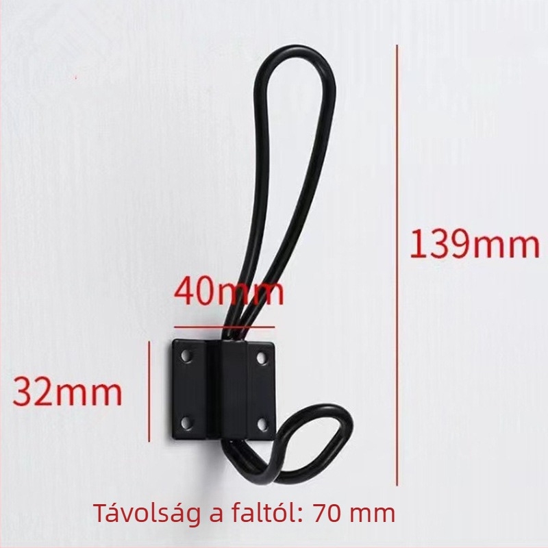 Jingtuo JT-GG Fali akasztó törölközőkhöz és ruhákhoz, szénacél, préselt konstrukció