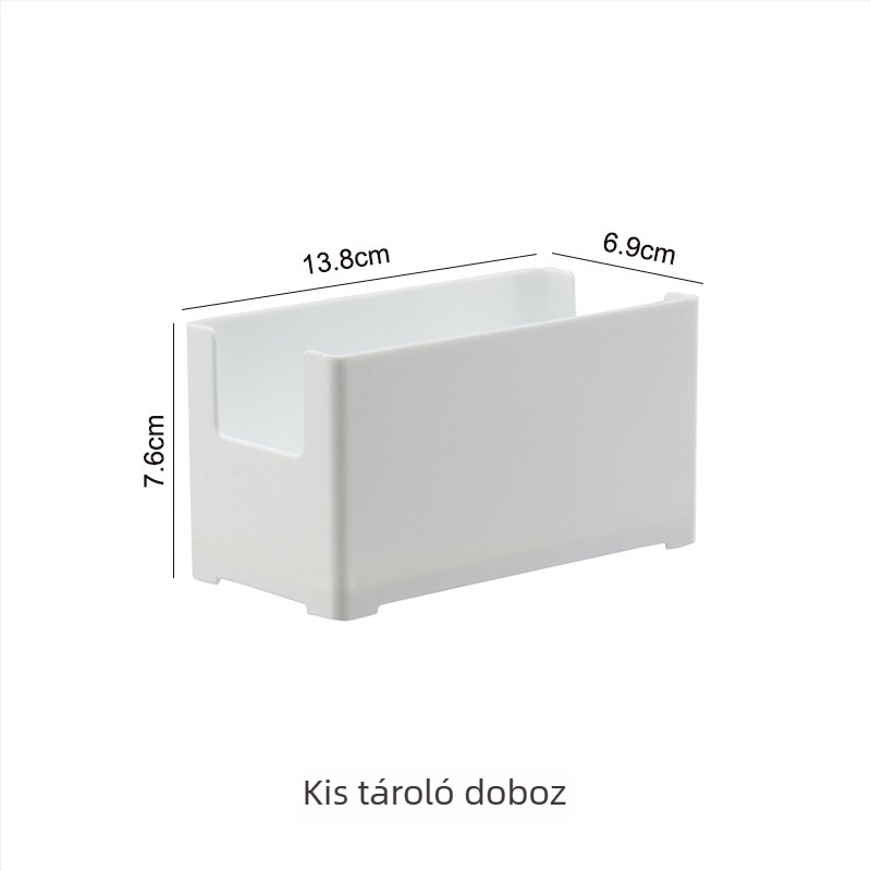 Japán stílusú műanyag asztali tároló doboz kozmetikumok és maszkok számára, derékszögű dizájn, 2L kapacitás