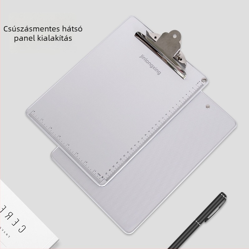 Fémes íróasztali tábla csipesz és lemezklipsz, A4/A5-hoz, lemezvastagság 5 mm, hátsó szélesség 316x226 vagy 231x154